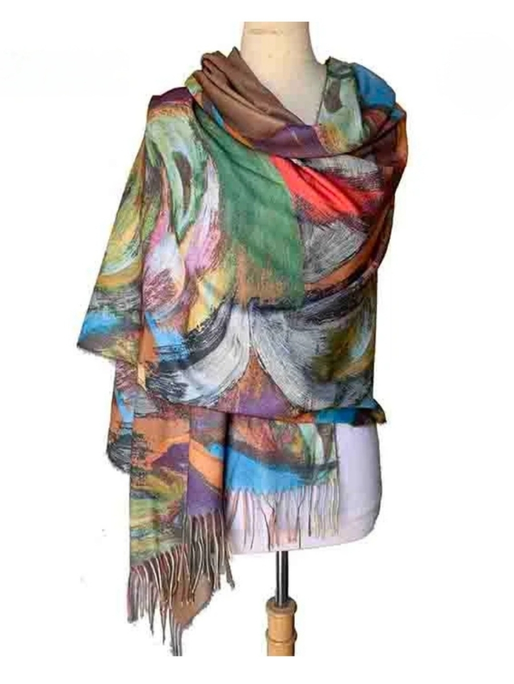 Multicolor Abstract Print Women’s Shawl Scarf